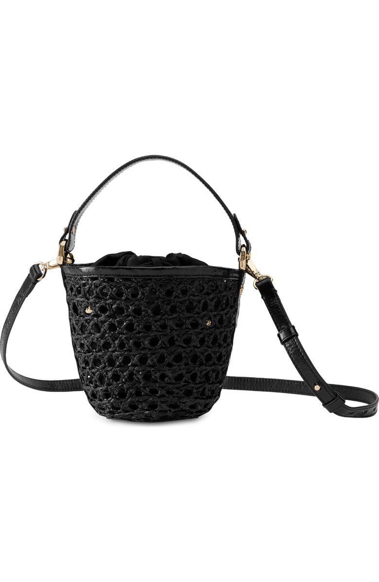 Helen Kaminski Ama Braided Raffia Bucket Bag, Alternate, color, Charcoal