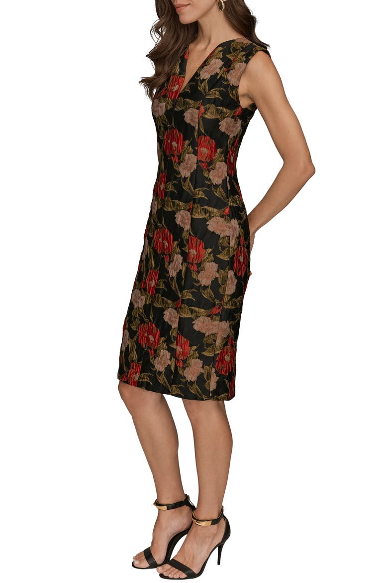 Floral Jacquard Sleeveless Dress, Alternate, color, AUTUMN RED MULTI
