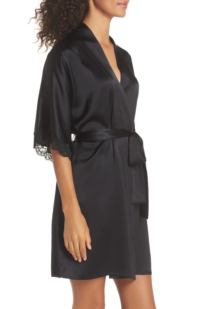 Christine Lingerie Christine Boudoir Silk Robe, Alternate, color, 