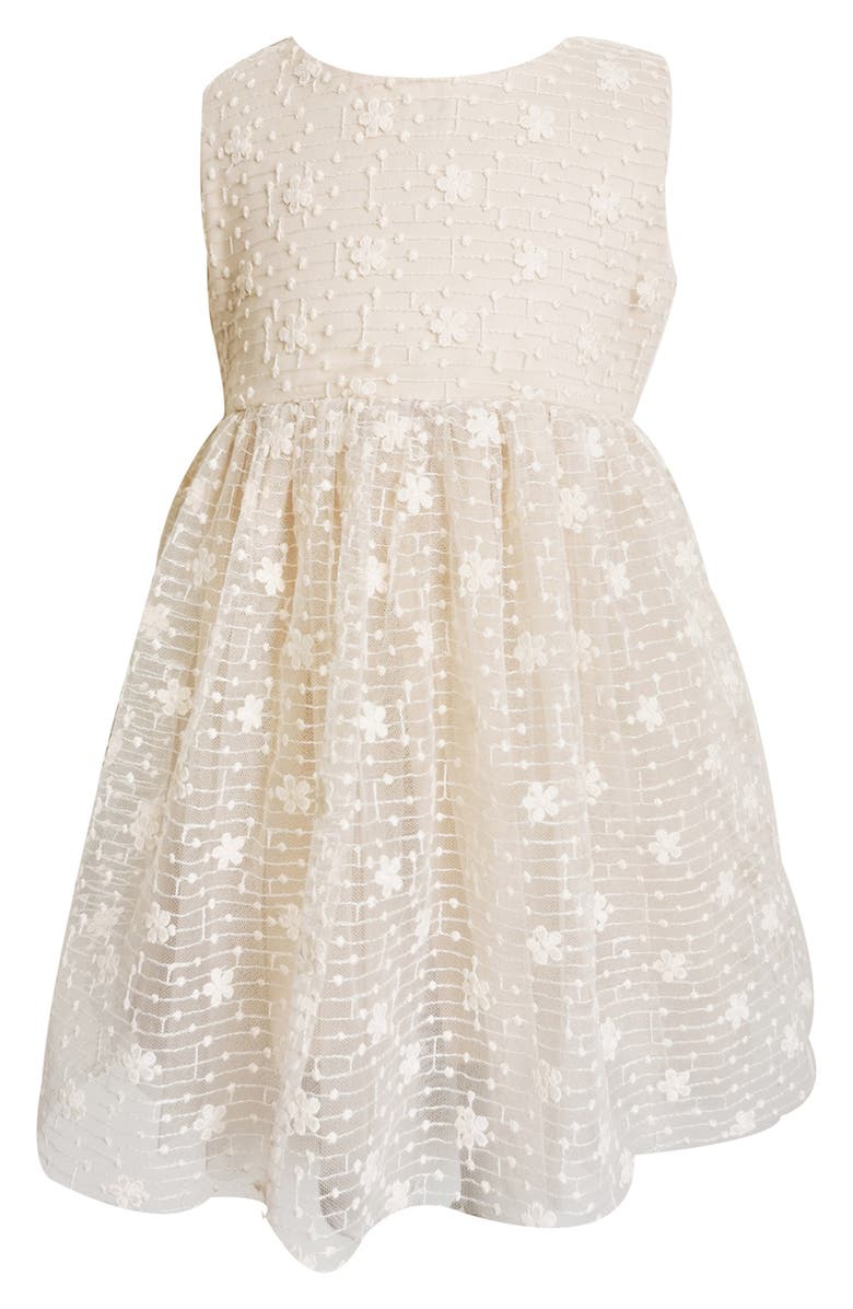 Popatu Kids' Floral Embroidered Tulle Overlay Dress, Main, color, 