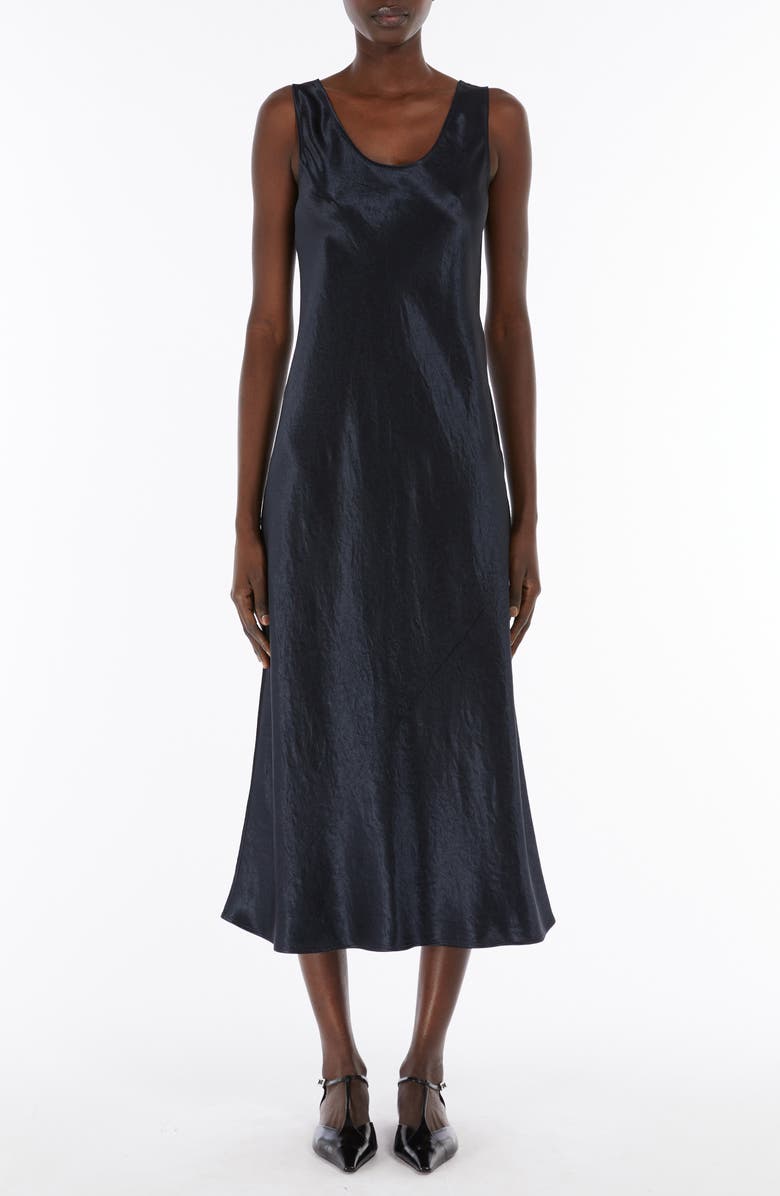 MM by Max Mara Talete Bias Cut Satin Slipdress, Main, color, Navy