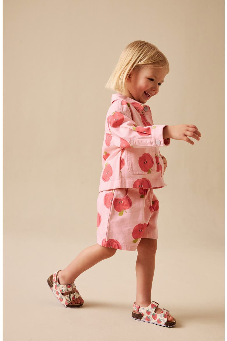 Kids' Apple Graphic Jacket & Shorts Set, Alternate, color, PINK