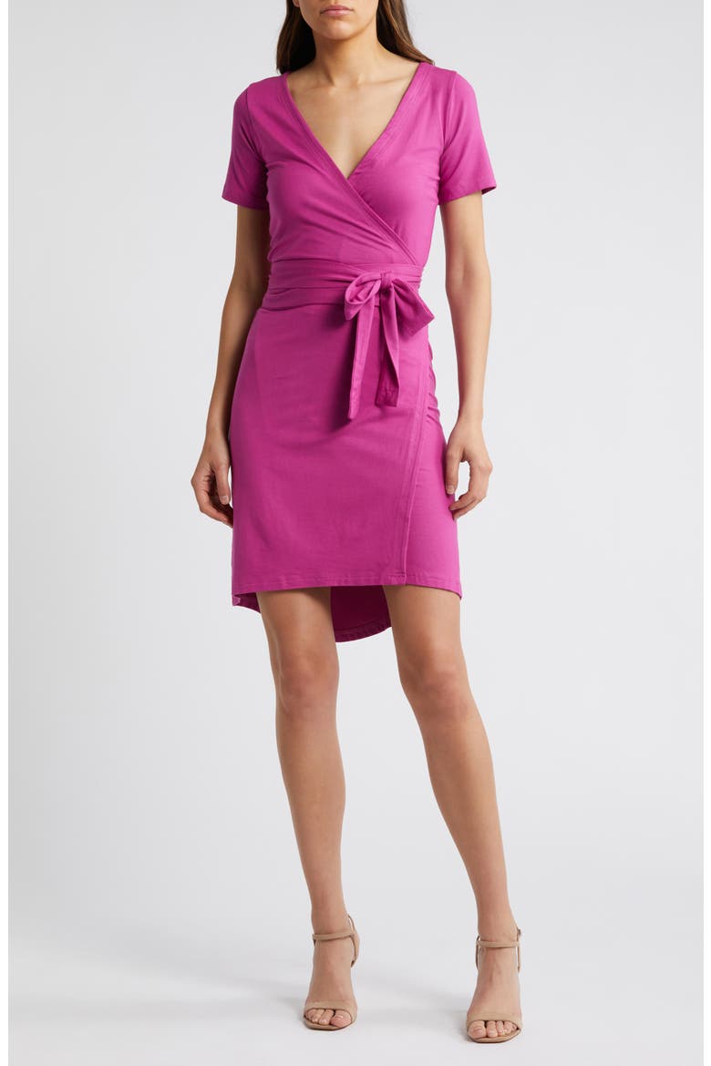 Jersey Wrap Dress, Main, color, PINK