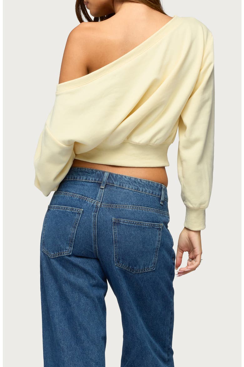 Christy Off the Shoulder Cotton Blend Sweatshirt, Alternate, color, YELLOW