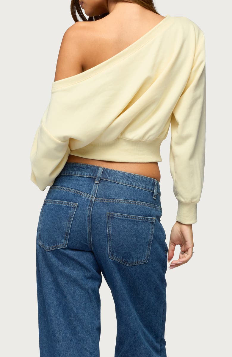 EDIKTED Christy Off the Shoulder Cotton Blend Sweatshirt, Alternate, color,