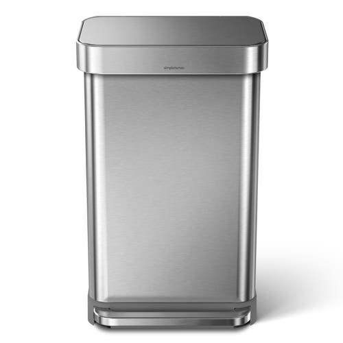 Simplehuman 45 Litre Rectangular Step Can With Liner Pocket With Plastic Lid