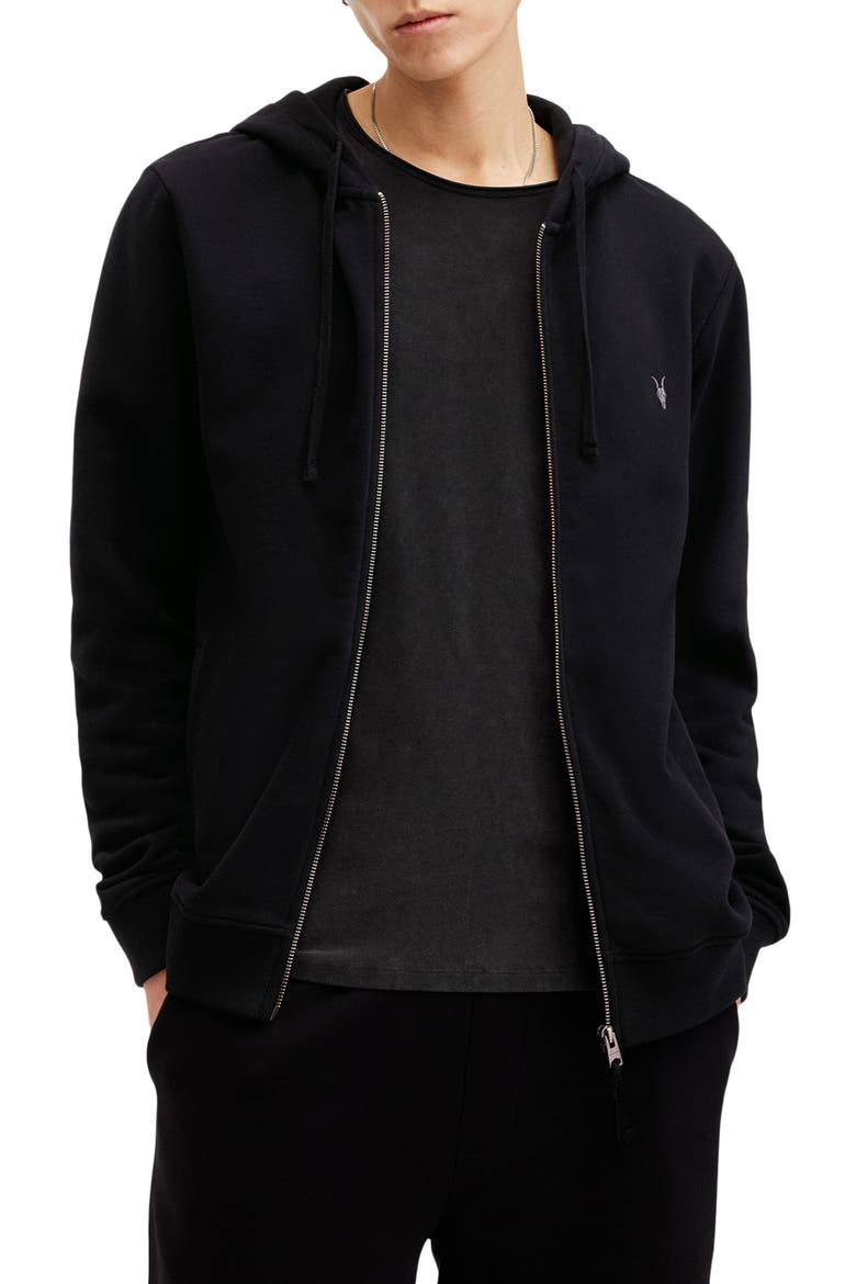 Raven Zip Hoodie, Main, color, BLACK