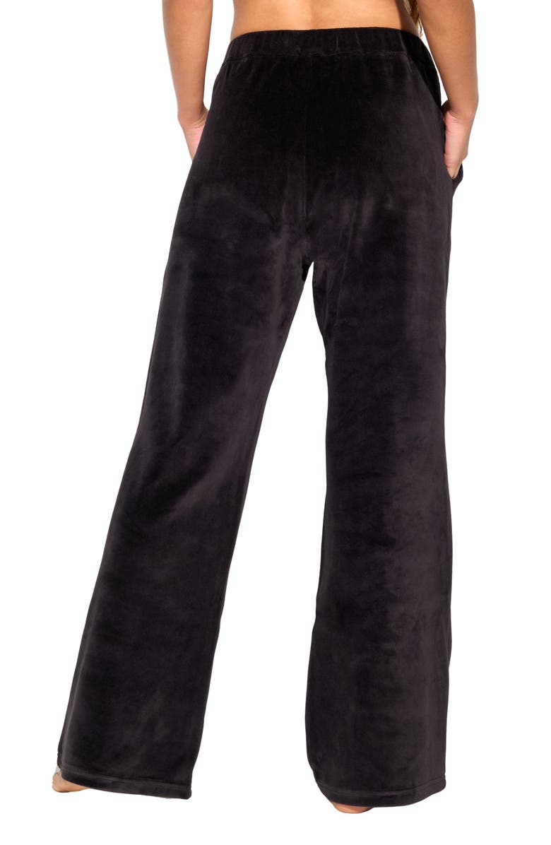 Spiritual Gangster Mauve Velour Sweatpants, Alternate, color, Black