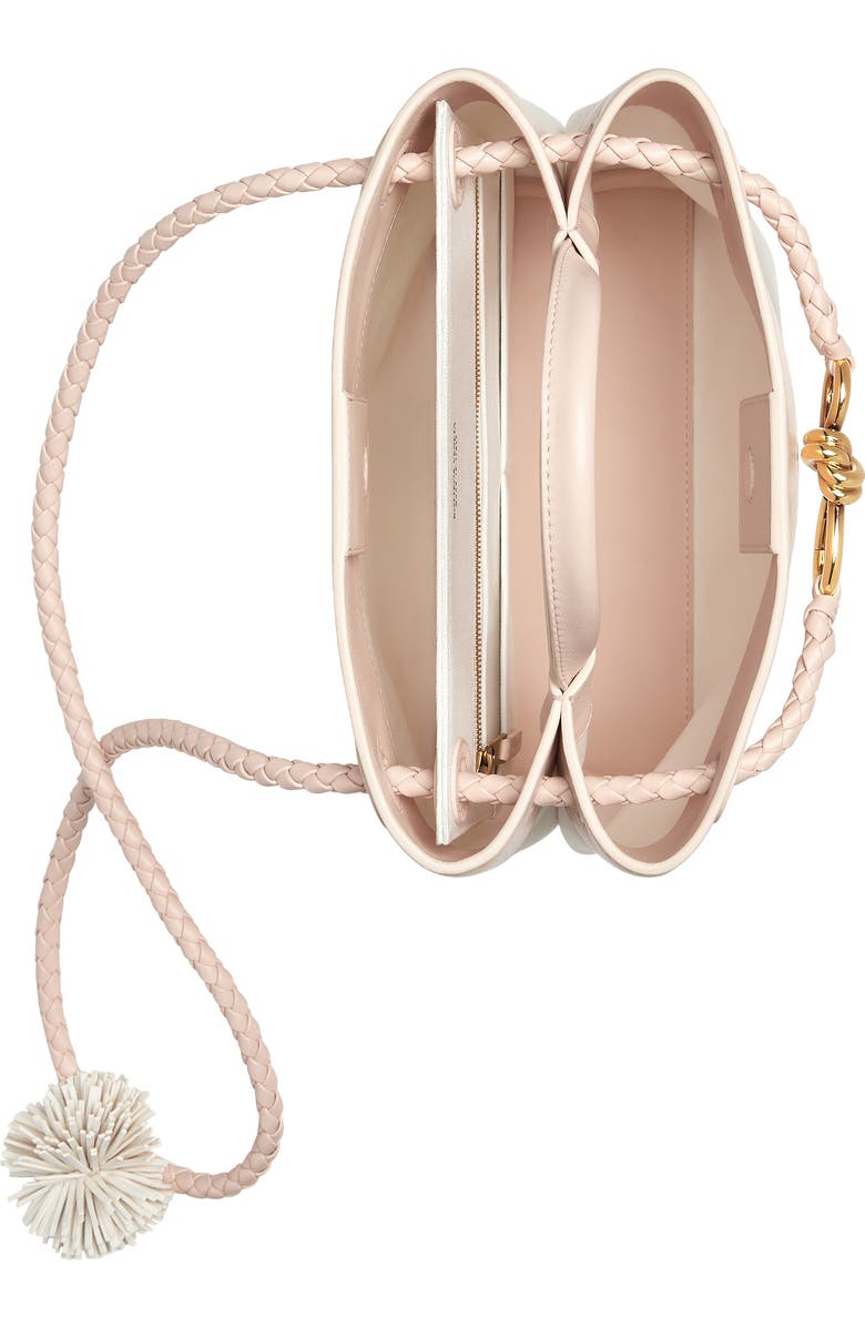 Bottega Veneta Small Andiamo Canvas & Leather Top Handle Bag, Alternate, color, White/ Cameo-Mb