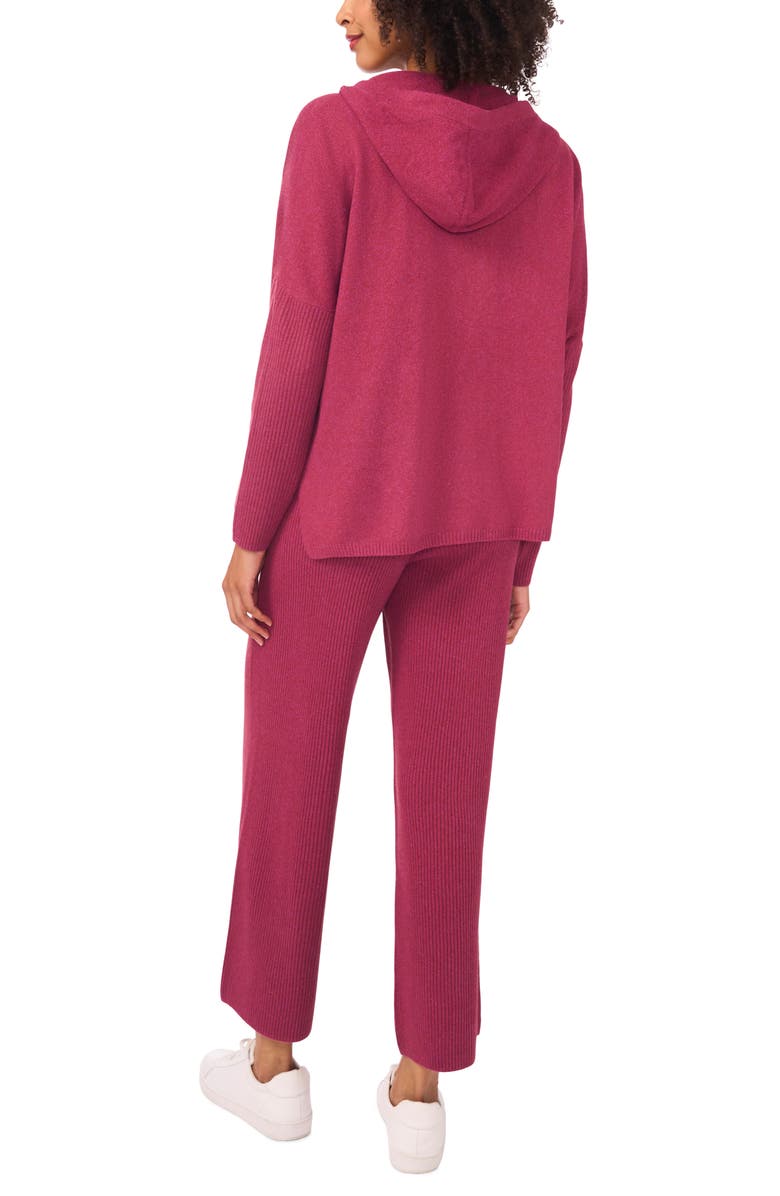 Halogen<sup>®</sup> Rib Knit Hoodie, Alternate, color, Red Wine Heather