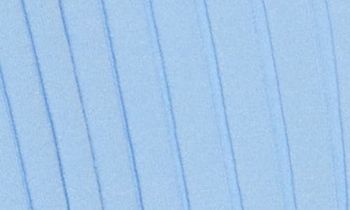 Nordstrom Rack Tipped V-neck Ribbed Cardigan In Blue Thread- Ivory Tipping