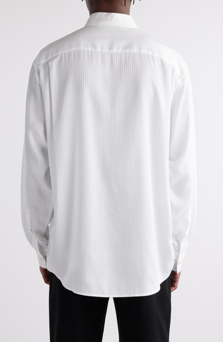 Acne Studios Tonal Pinstripe Lyocell Button-Up Shirt, Alternate, color, 