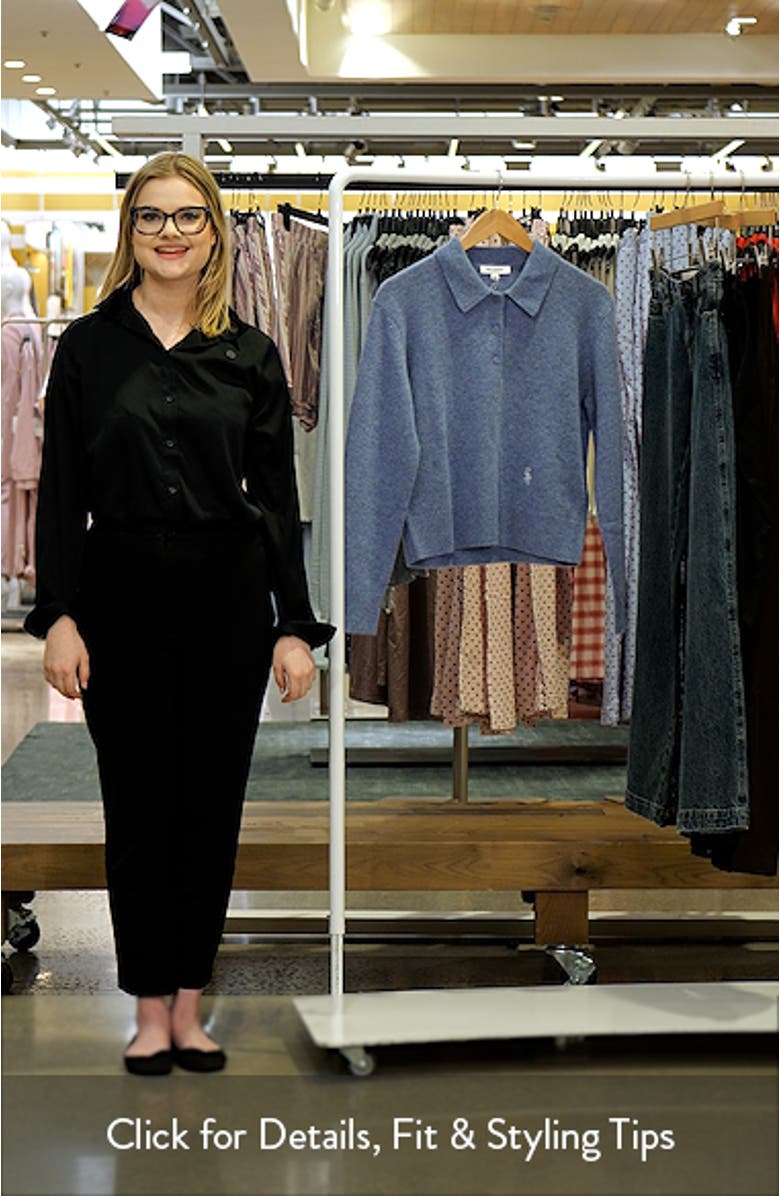 Embroidered Logo Cashmere & Wool Polo Sweater, sales video thumbnail