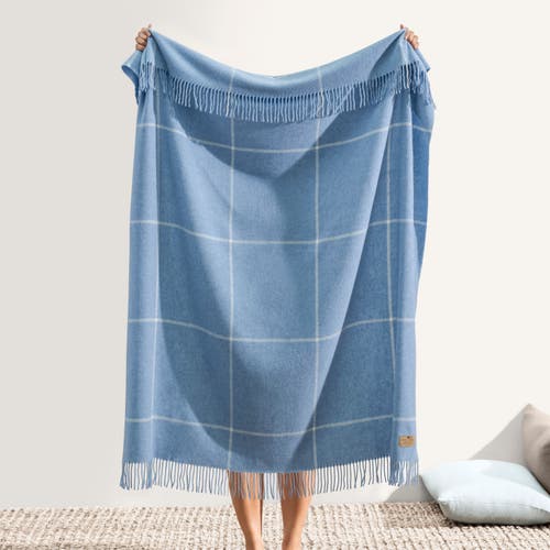 Lands Downunder Window Cashmere Throw In Blue