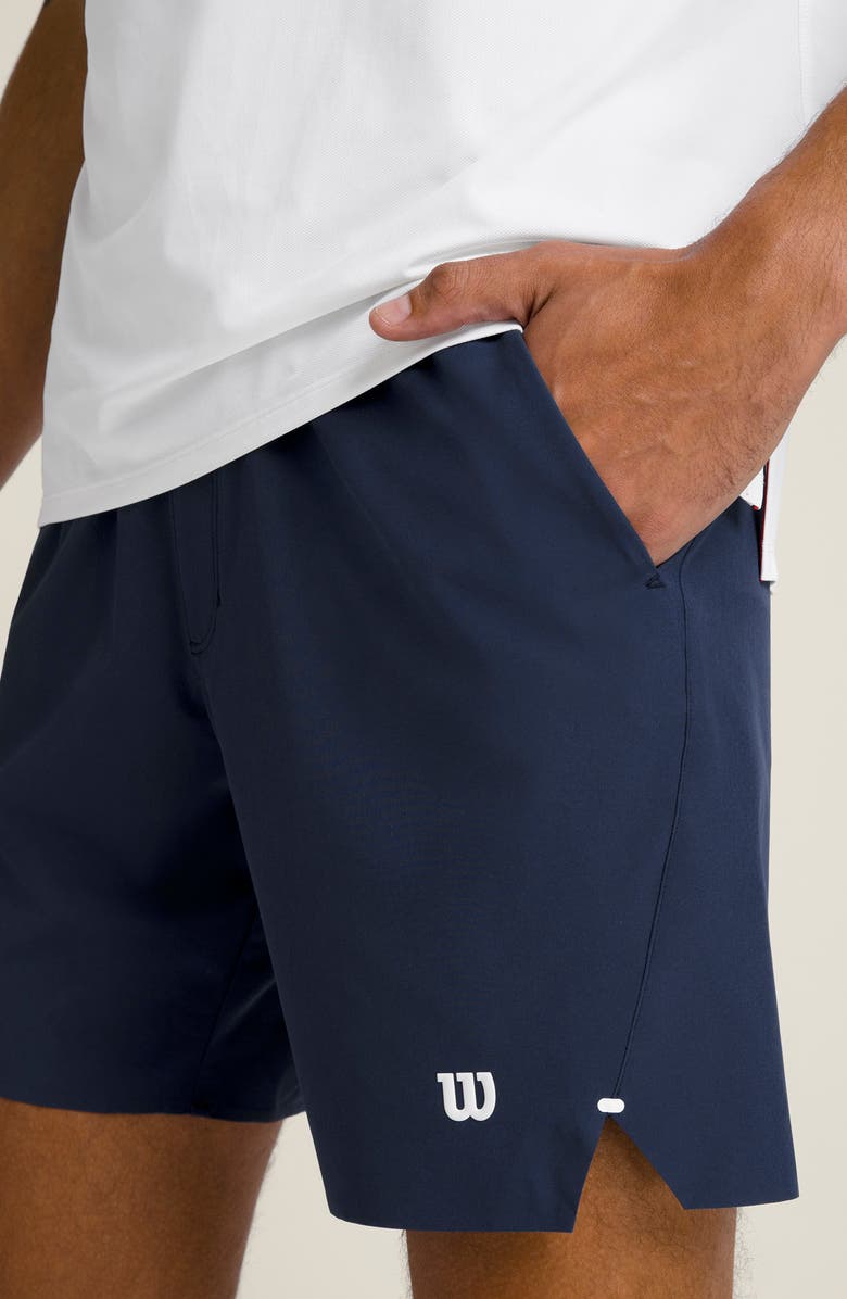WILSON Tournament V2 Tennis Shorts, Alternate, color, Classic Navy