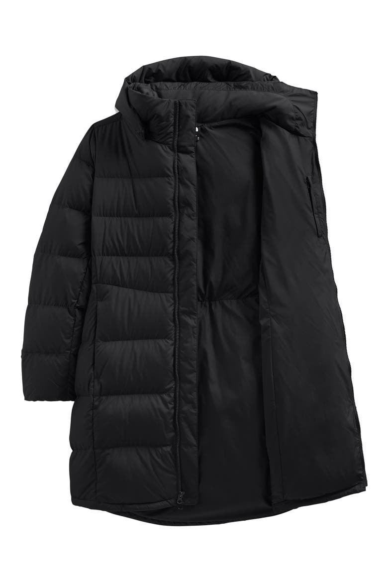 Metropolis Water Repellent 550 Fill Power Down Hooded Parka, Alternate, color, TNF BLACK