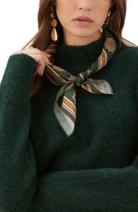 Paisley Border Satin Scarf