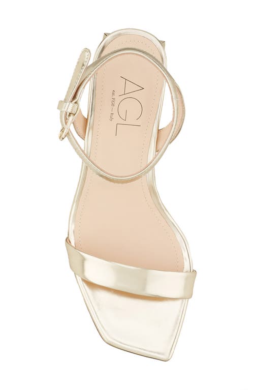 Agl Attilio Giusti Leombruni Women's Angie Golden Ankle Strap High Heel Sandals In Golden-golden