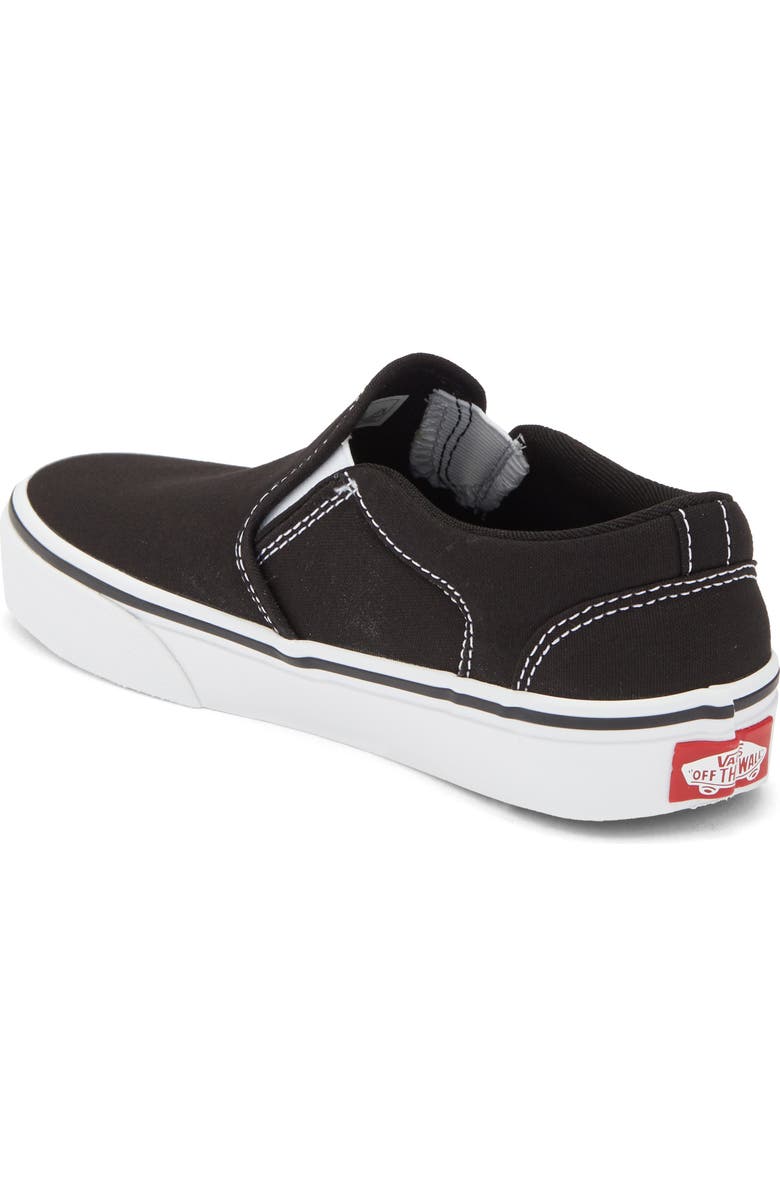 Vans Kids' Asher Slip-On Sneaker, Alternate, color, Canvas Black/White