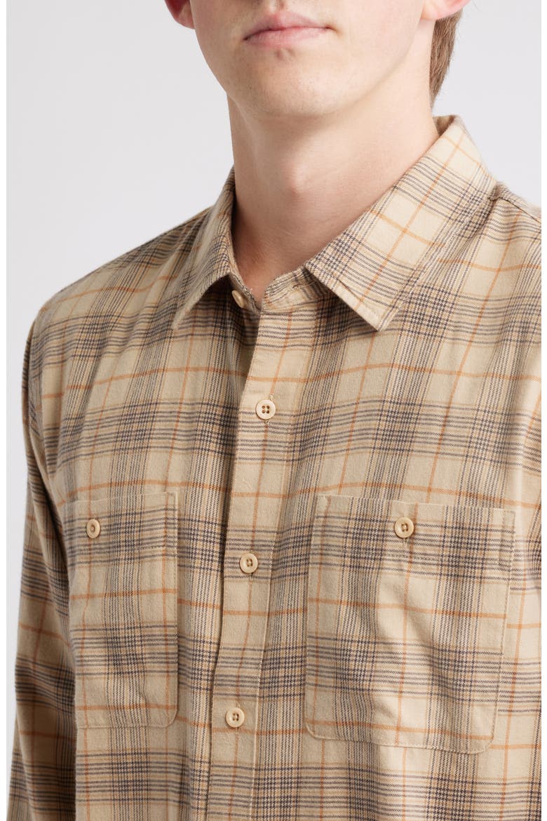 Wayne Plaid Button-Up Work Shirt, Alternate, color, TAN MULTI