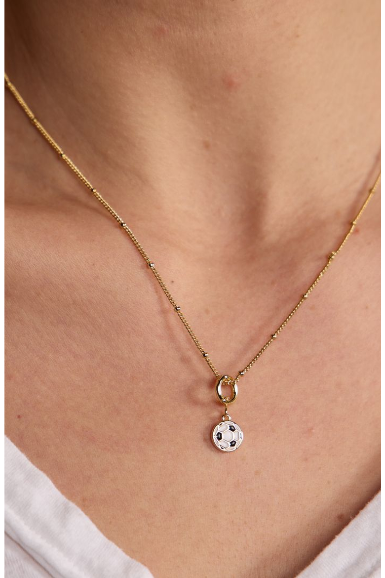 Soccer Ball Charm, Alternate, color, Gold