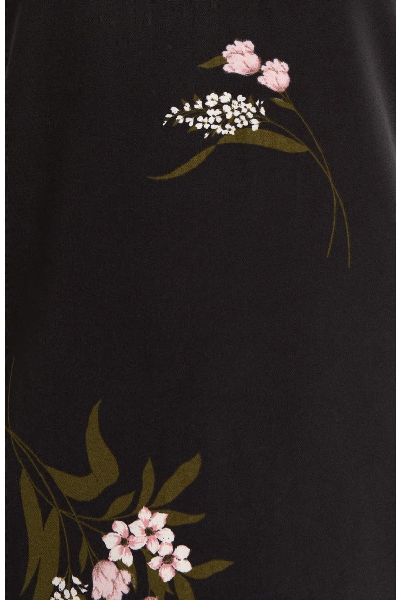 Rickie Floral Print Shift Minidress, Alternate, color, BLACK-MULTI