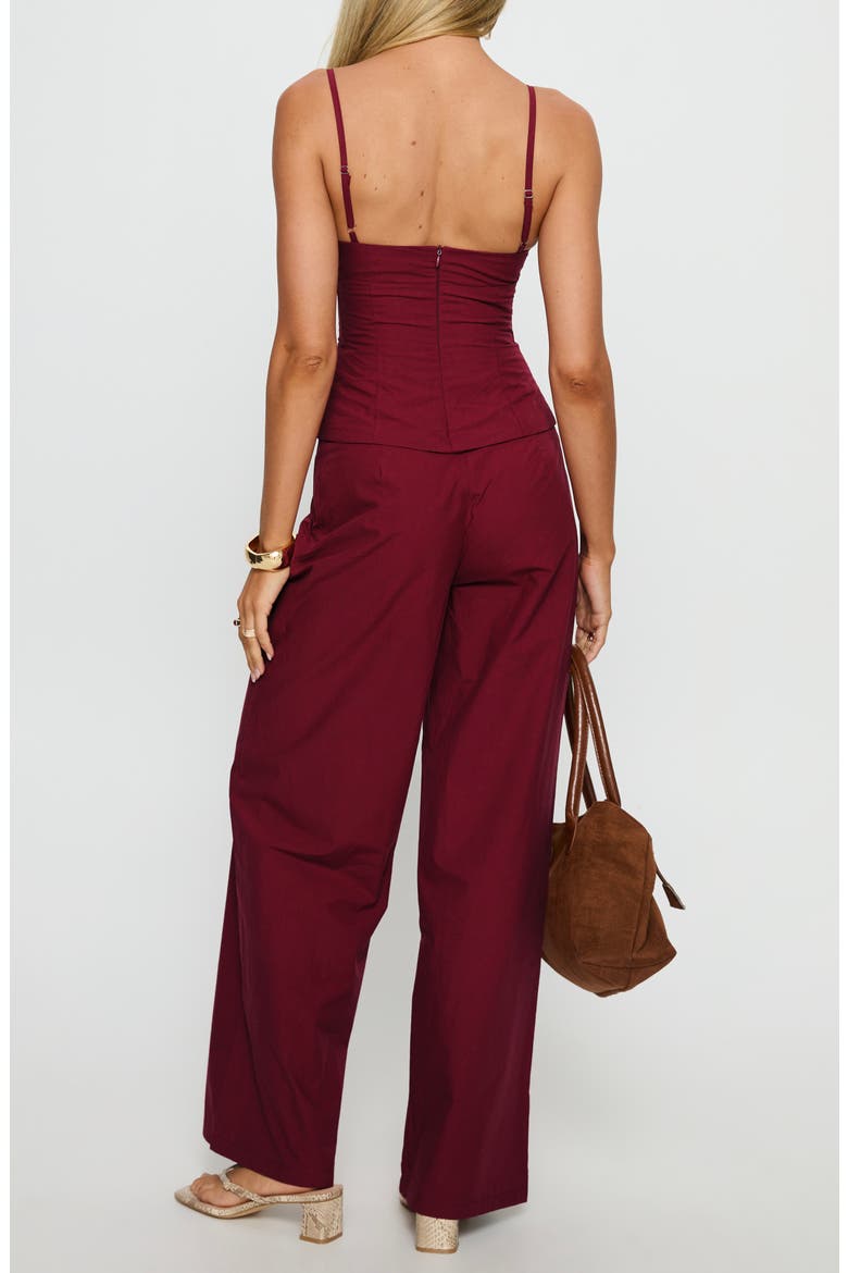Kierstyn Cotton Camisole & Pants Set, Alternate, color, CURRANT
