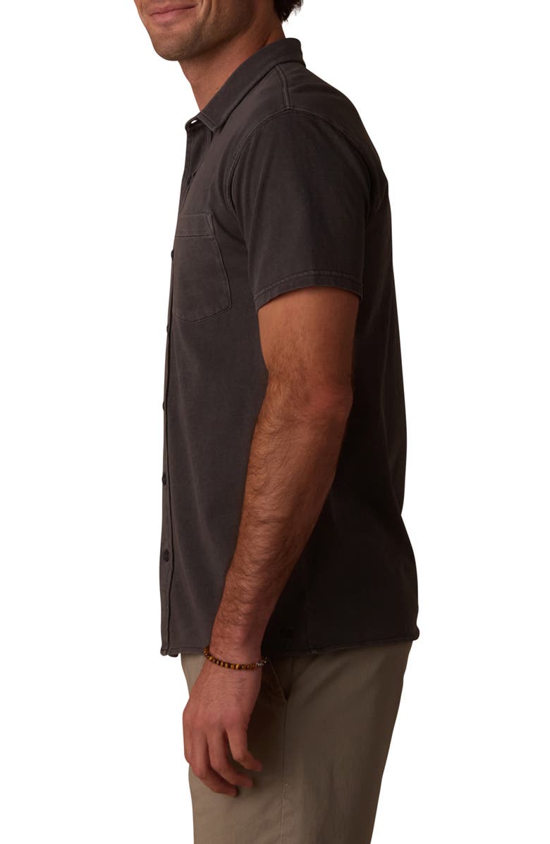 The Normal Brand Normal Short Sleeve Cotton Jersey Button-Up Shirt, Alternate, color, Shadow