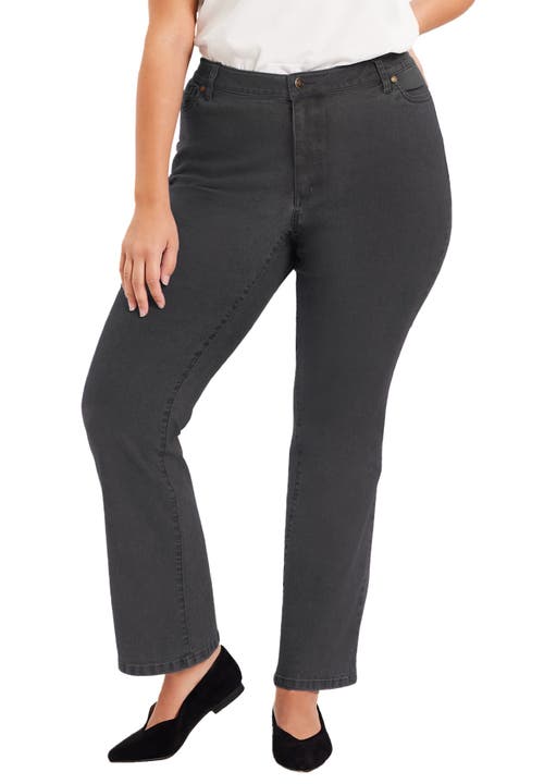 June + Vie Curvie Fit Bootcut Jeans In Gray
