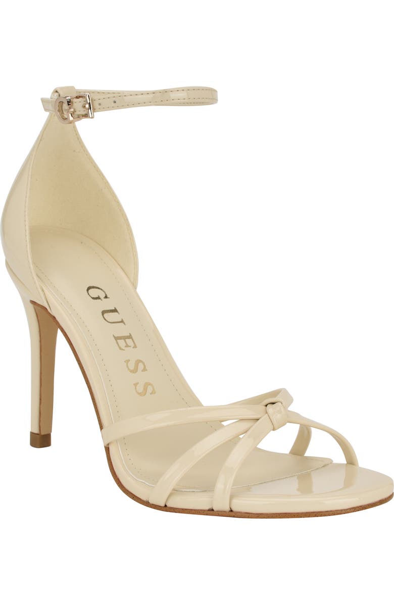GUESS Spring Ankle Strap Sandal, Main, color, Ivory