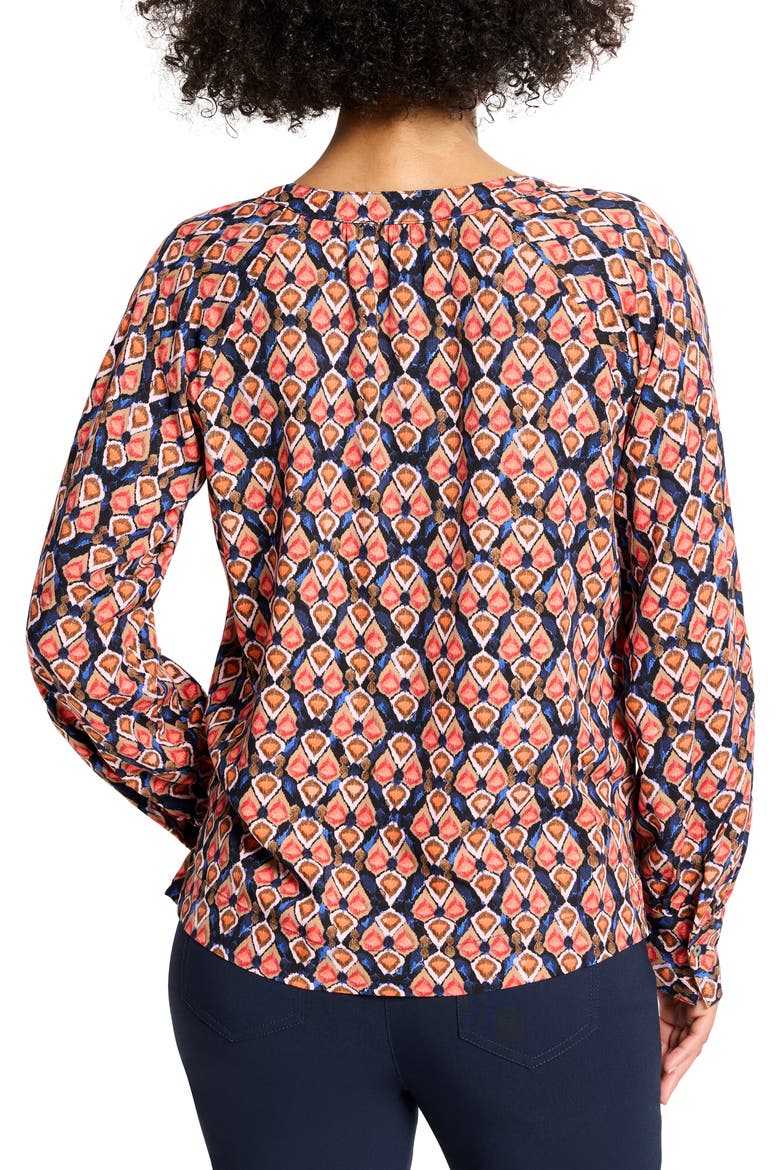 Harvest Ikat V-Neck Top, Alternate, color, RED MULTI