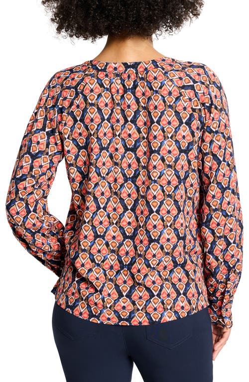 Nic + Zoe Nic+zoe Harvest Ikat V-neck Top In Multi
