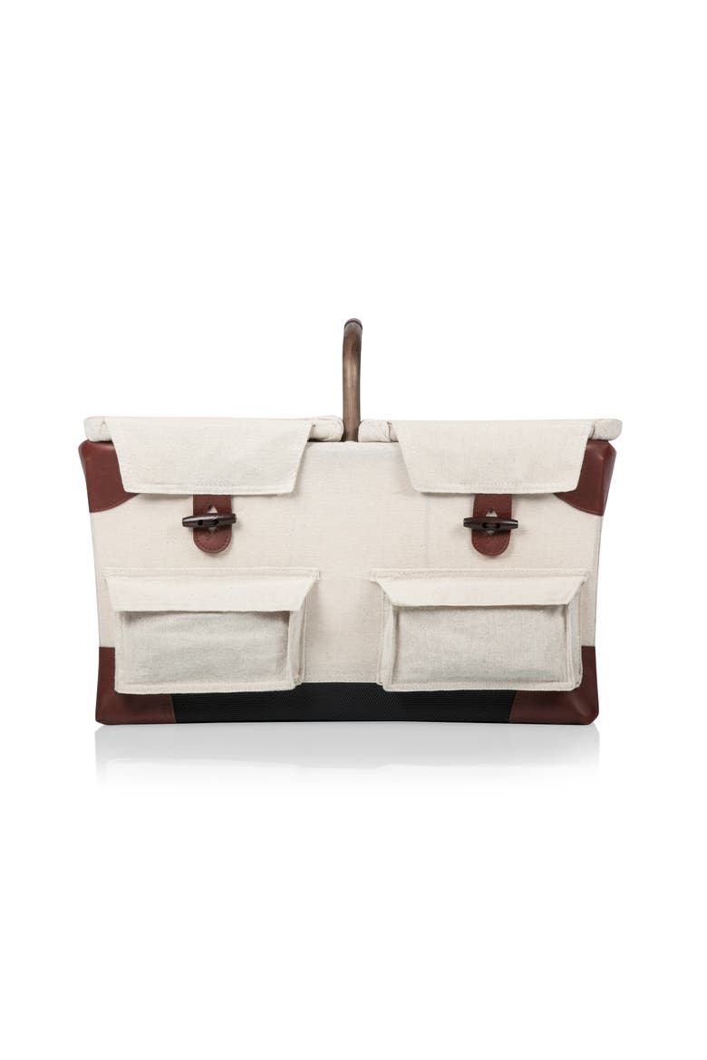 Pioneer Picnic Basket, Alternate, color, Beige with Navy & Brown