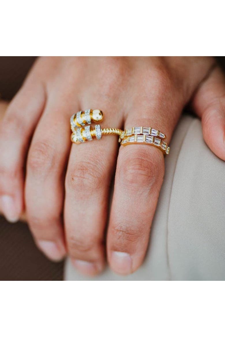 The Astoria Baguette Crest Ring, Alternate, color, Gold
