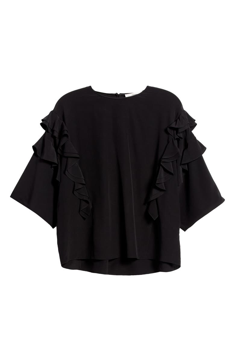 FRAME Ruffle Sleeve Silk Top, Alternate, color, 
