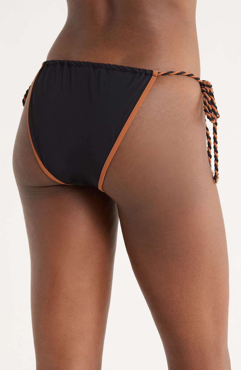 Reiss Effie Side Tie Swim Bottoms, Alternate, color, Black/Brown