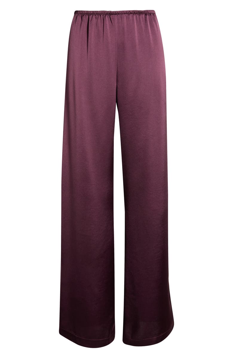 LESET Barb Wide Leg Satin Pants, Main, color, Malbec