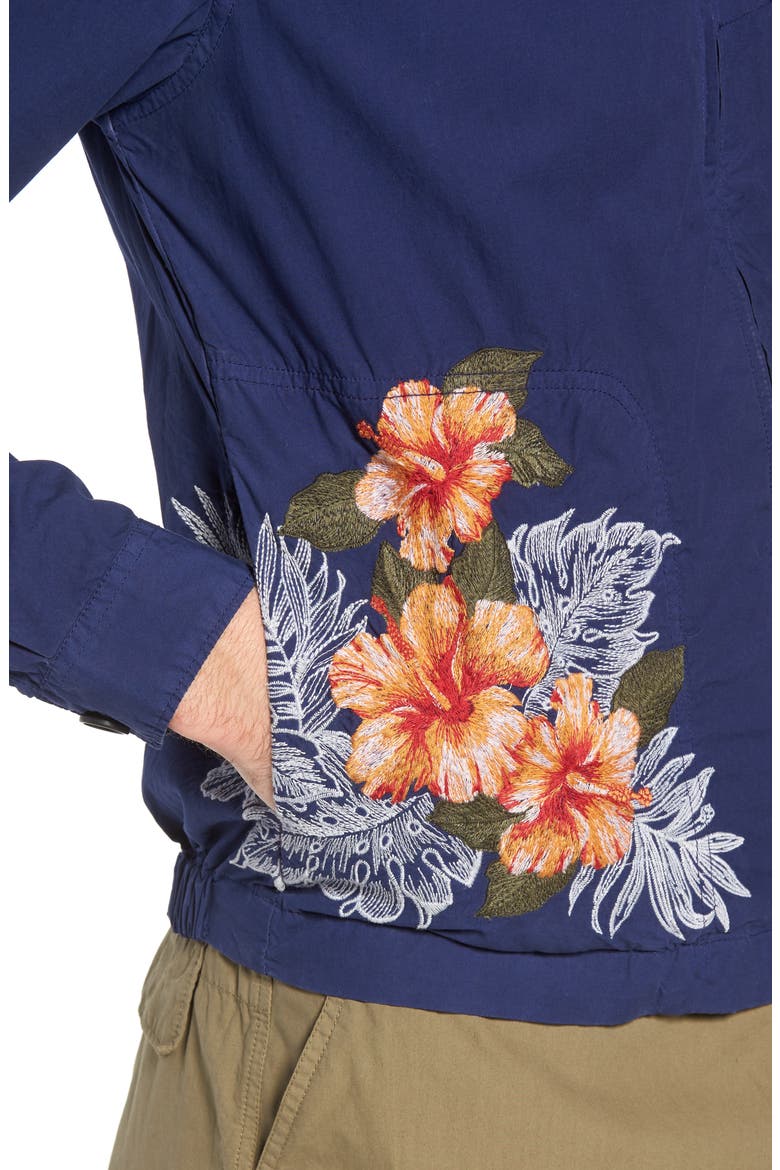 Embroidered Poplin Harrington Jacket, Alternate, color, PATRIOT BLUE