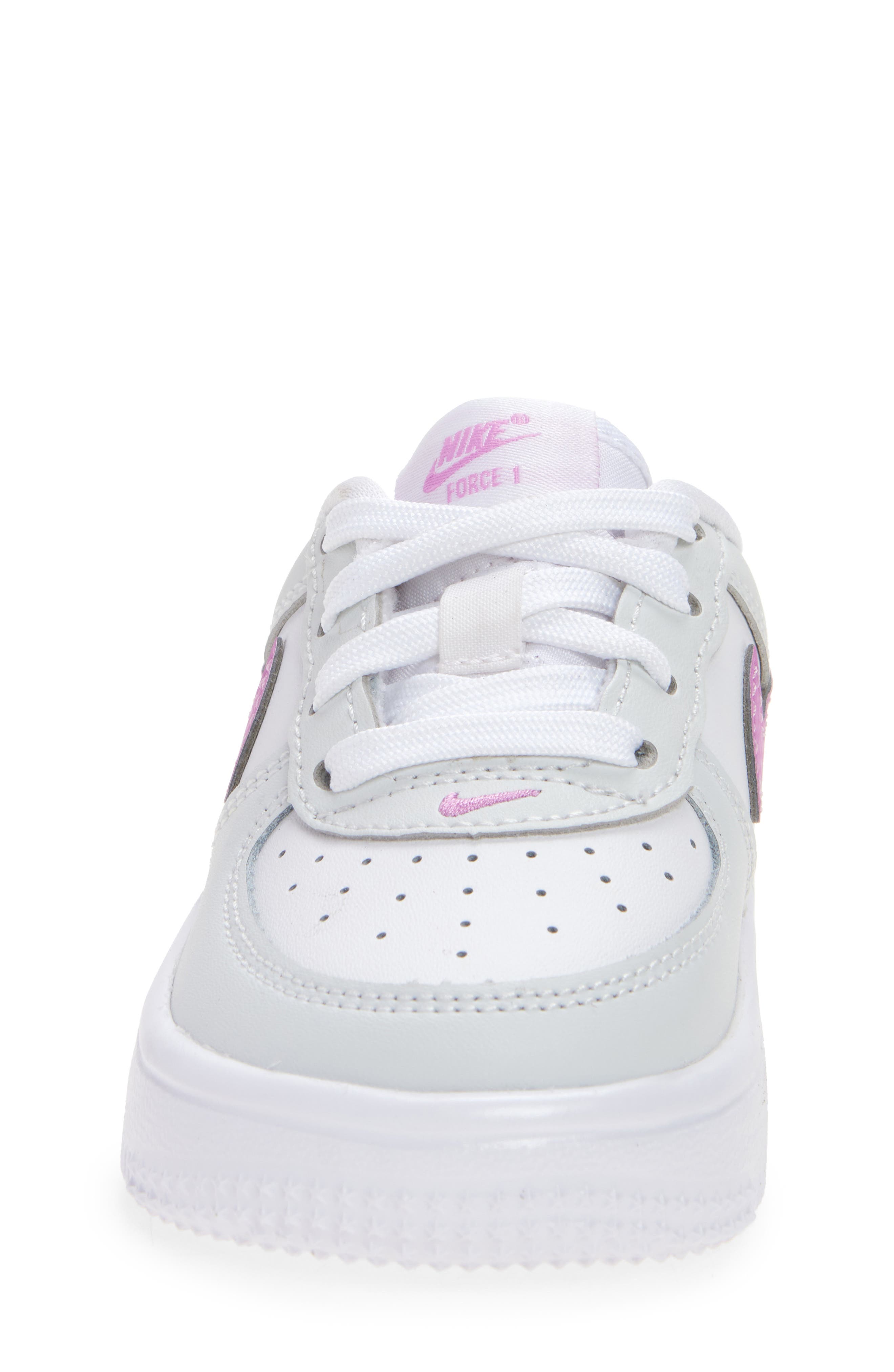 Kids' Air Force 1 Sneaker, Alternate, color, WHITE/ MAGENTA/ OFF WHITE