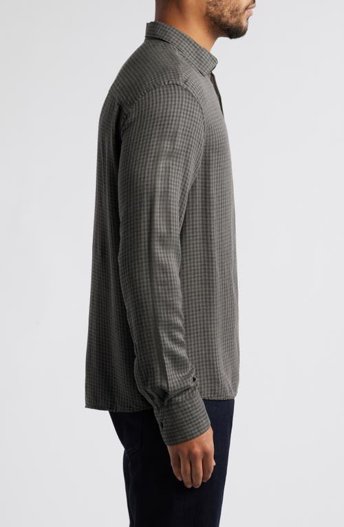 Robert Barakett Starley Gingham Button-up Shirt In Olive