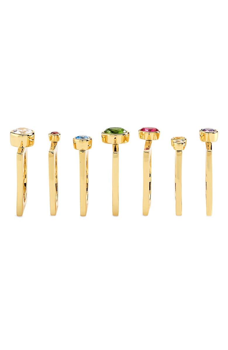 Cult Gaia Cosima Set of 7 Stacking Rings, Alternate, color,