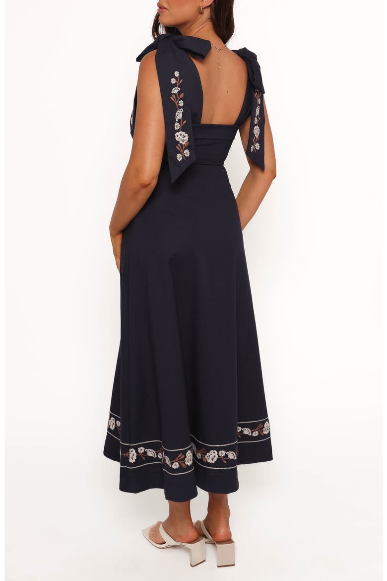 Marcella Tie Strap Maxi Dress, Alternate, color, NAVY