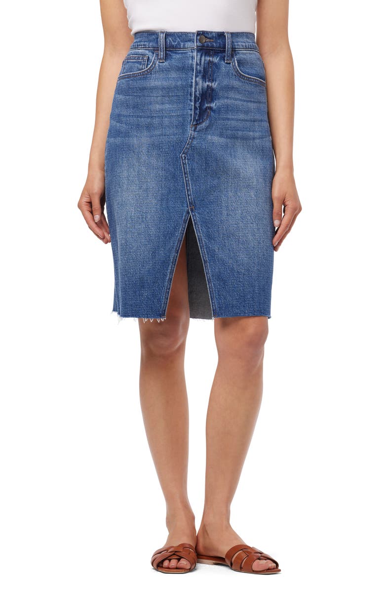 Joe's High Rise Denim Midi Skirt, Main, color, 
