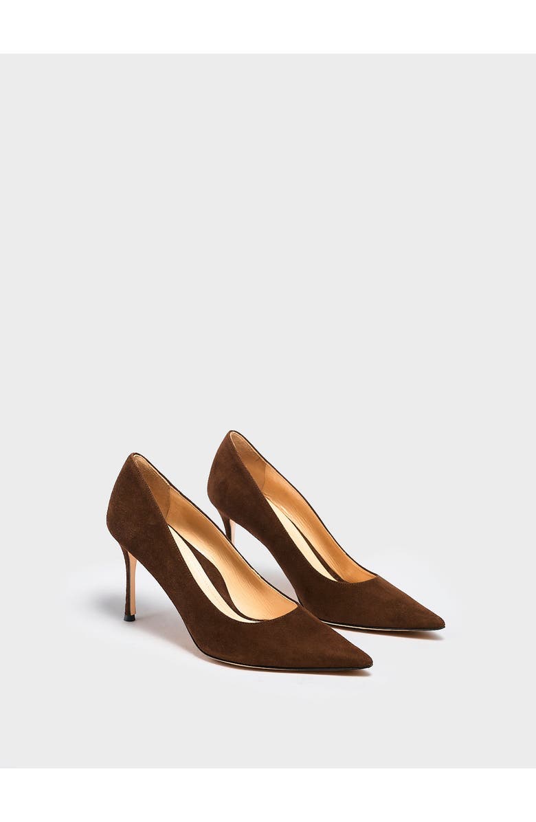 MARION PARKE Classic Pump 85 Suede, Alternate, color, Chocolate