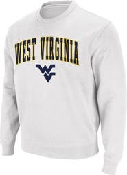 COLOSSEUM Men's Colosseum White West Virginia Mountaineers Arch & Logo Crew Neck Sweatshirt