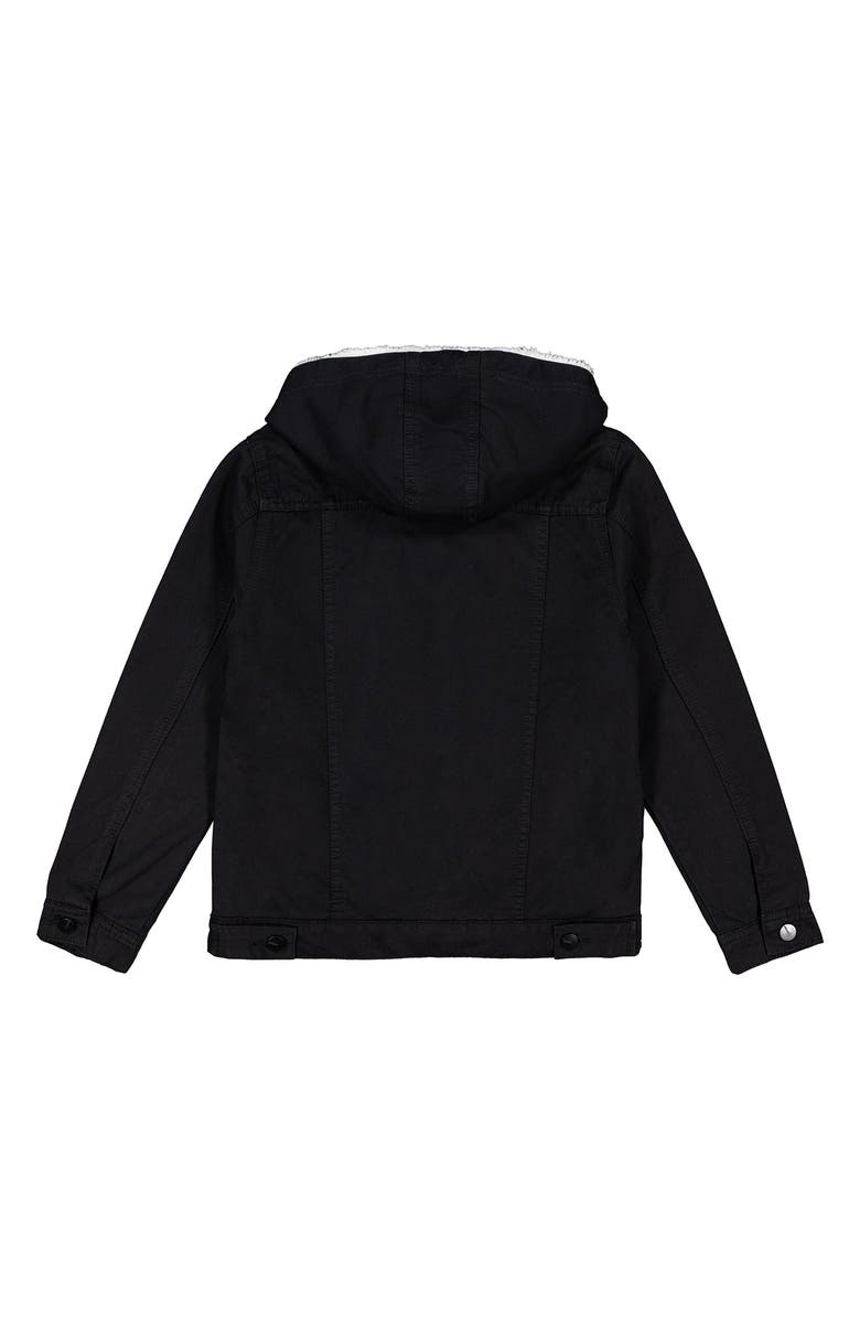 Joe's Jeans Kids' Faux Shearling Hooded Trucker Jacket, Alternate, color, Black