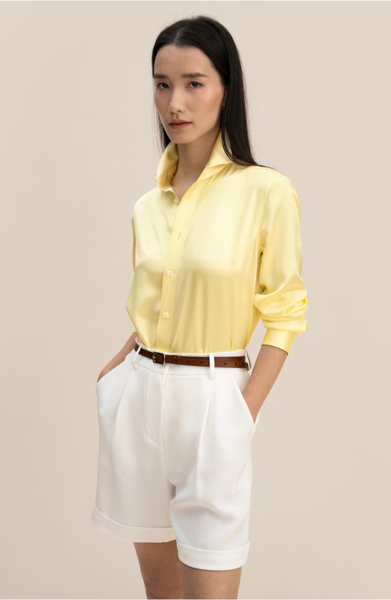 Lilysilk Women's Golden Cocoon Tailored Shirt, Alternate, color, Undyed Natural Golden