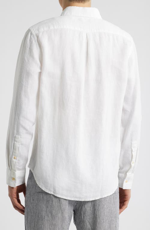 Alex Crane  Playa Linen Button-down Shirt In Snow