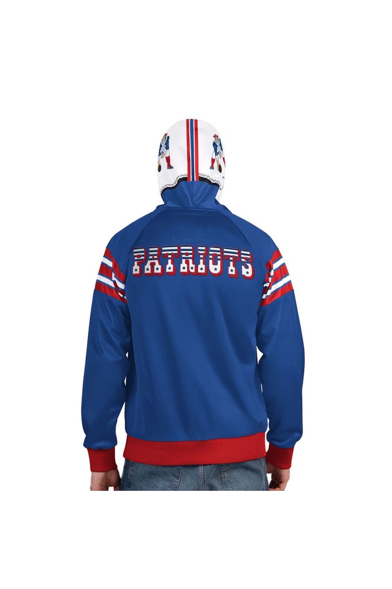 Men's Pro Player Royal/Red New England Patriots Retro Helmet Full-Zip Hooded Track Jacket, Alternate, color, Royal