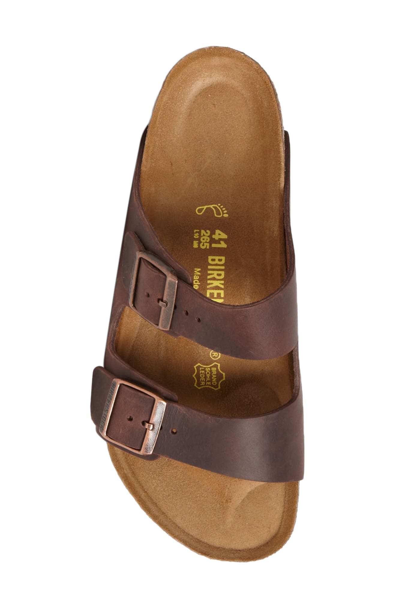 Birkenstock Arizona Slide Sandal, Alternate, color, Habana Oiled Brown